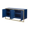 CAVINAS Mahogany Veneer Sideboard,Buffet Cabinet with Unique Metal Legs,4 Irregular Doors,Sideboard Cabinet for Study,Entryway,Living Room,Foyer - 4 of 4