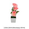 Unique Bargains Artificial Plants 3-Rose Square Pot Arrangement Plastic 2.95"x2.95"x9.84" 1 Pcs - 3 of 4
