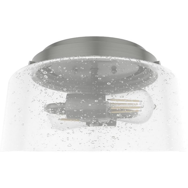 2-Light Hartland Seeded Glass Flush Mount Ceiling Light Fixture - Hunter Fan, 1 of 4