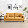 Lyngins Wooden Frame 2-Seater Loveseat Sofa with 2 Pillows, Upholstered High-Density Sponge, Compact Couch for Living Room, Bedroom, Apartment - 3 of 4
