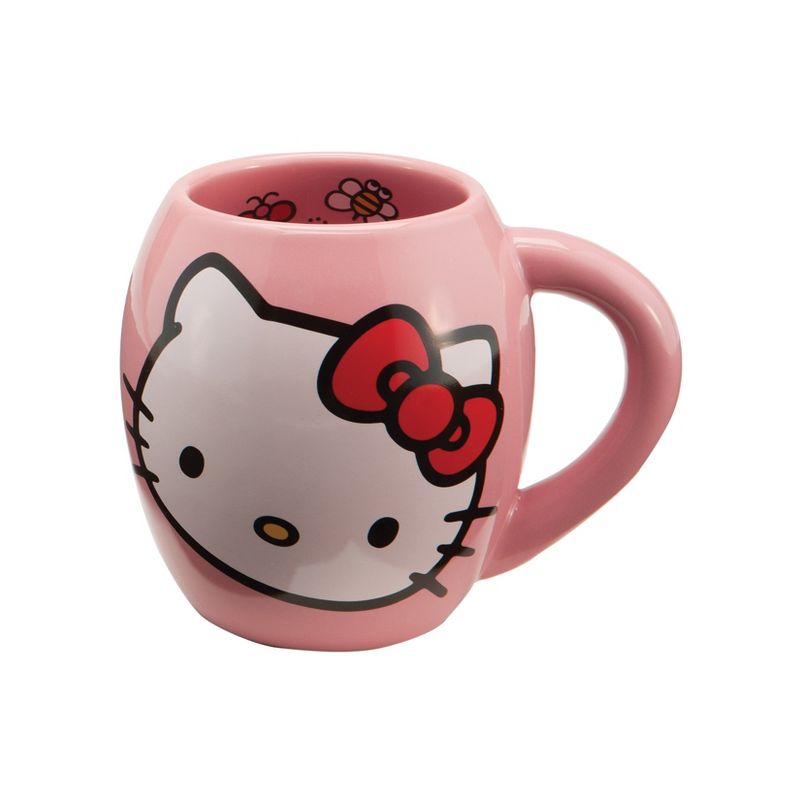 Sanrio Hello Kitty 18 Ounce Oval Pink Ceramic Mug, 2 of 5