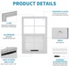 2pcs Shed Windows, Flush Mount Window with Tempered Glass and Fiberglass Screen, Small Window with Screws for Shed, Chicken Coop, Playhouse - 3 of 4
