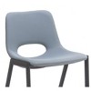 Desi Armless 40" H Barstools Set of 2 – Faux Leather Azure Gray Seat, Steel Base by Zuo Modern - 3 of 4