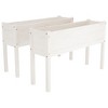 vidaXL Planter Outdoor Raised Garden Bed Flower Box with Legs Solid Wood Pine White 1 pcs - 2 of 4