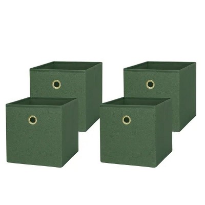 4 Pack Collapsible Fabric Cube Storage Bins (10.5" x 10.5")