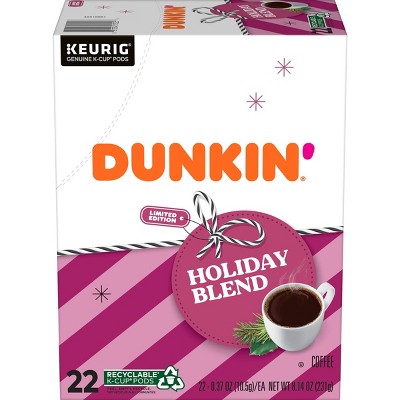 Dunkin' Holiday Blend Dark Roast Ground Coffee Keurig K-Cup - 22ct/8.14oz