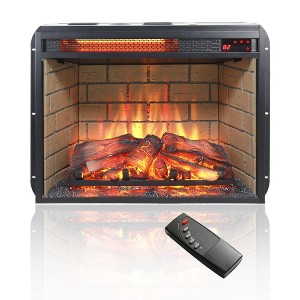 QingMoon Electric Fireplace Stove, 23" Infrared Quartz Heater with Wall Tiles Background and Overheat Protection, 1500W for Living Room, Bedroom - 1 of 4