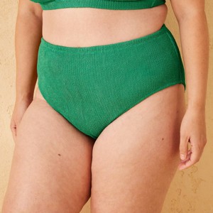 Women's Pucker Textured High Waist Medium Coverage Bikini Bottom - Shade & Shore™ - 1 of 3