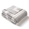 Snuggle Sac Reversible Knit Throw Blanket Fuzzy Throw,Heather Stripe - 2 of 4