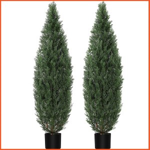 2pcs Artificial Topiary Tree,3ft Artificial Cedar Topiary Trees - 1 of 4