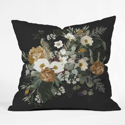 Iveta Abolina Paloma Night Square Throw Pillow Black - Deny Designs ...