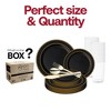 Smarty Had A Party Black w/ Gold Edge Rim Plastic Wedding Set - 60 Sets - 3 of 4
