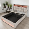 Full Size Upholstered Platform Bed with LED Lights, USB Charging Port, Storage Shelf, Hydraulic Lift Storage, Wood & Metal Slats - 4 of 4