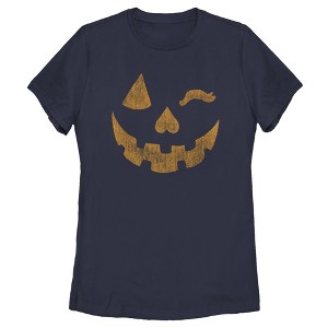 Women's Lost Gods Halloween Jack-o'-Lantern Wink T-Shirt - 1 of 4