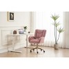 Velvet Office Chair Tufted Swivel with Wheels and Adjustable Height for Home Office or Study-3irtyhousy - 2 of 4