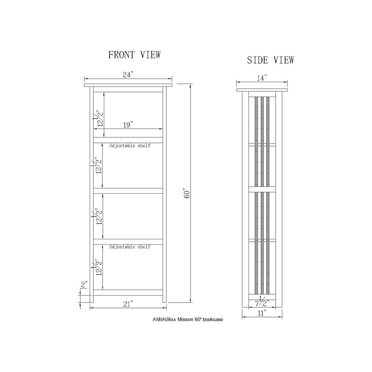 Mission Bookshelf Cherry - Alaterre Furniture: Hardwood - thumbnail 4