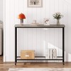 33.5" Narrow Console Table, Small Entryway Table with Glass Shelf and Metal Frame - 2 of 4
