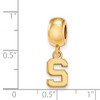 Black Bow Jewelry 14k Yellow Gold Plated Sterling Silver Michigan State Spartans NCAA Bead Charm - 2 of 3