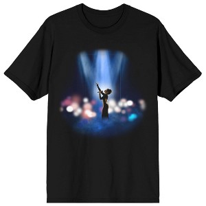 Whitney Houston Singing Photo Crew Neck Short Sleeve Women's Black T-shirt - 1 of 4
