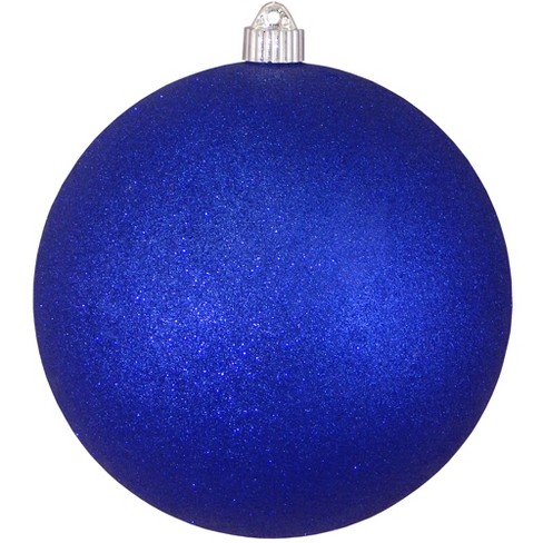 Christmas by Krebs Dark Blue Glitter Plastic Christmas Large Shatterproof Glitter Ball Ornament, 8 inch, Size: 8 (200mm)