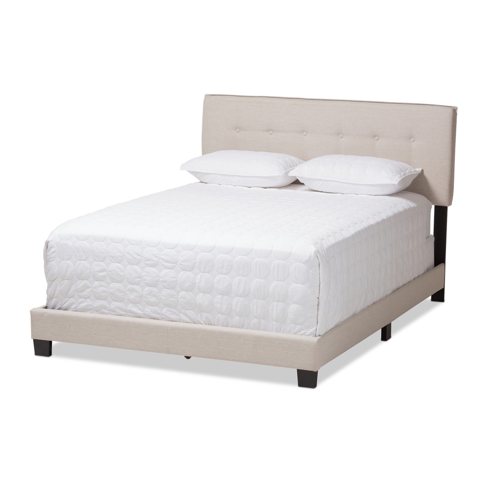 Photos - Bed Frame Full Audrey Modern Bed with Button-Tufted Headboard - Baxton Studio: Foam