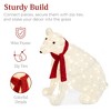 Best Choice Products Large Lighted Polar Bear Family w/ 145 Pre-Strung LED Lights, Zip Ties, Ground Stakes - Red/White - 4 of 4