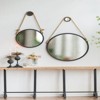 SEVOBAL Bathroom Vanity Mirrors Modern Circle Mirror with Rope Strap Easy-to-Clean Clear and Crisp Viewing, Black Silver, 19.5"*1.8"*19.5" - 4 of 4