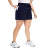 MISSKY Women Plus Size Shorts Elastic High Waist Sports Shorts Drawstring Sweat Shorts Casual Summer Yoga Shorts - image 2 of 4