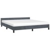vidaXL Velvet Platform Bed Frame, No Box Spring Needed/No Mattress, Dark Gray California King Bed - 2 of 4
