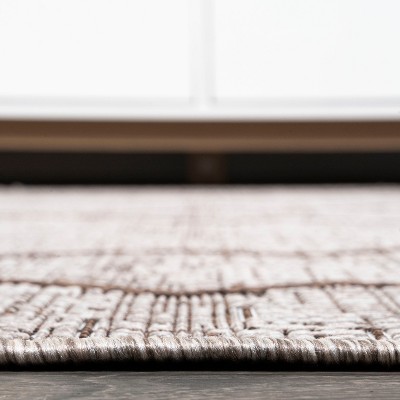 Carwa Handmade Trellis Beige/Brown Synthetic Area Rug - 2x10