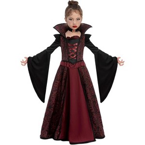 SYNCFUN Halloween Royal Vampire Costume Set for Girls Halloween Dress Up Party, Carnival Cosplay - M (8-10 yrs) - 1 of 4