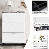 Jojoka White 3-Drawer Narrow Shoe Cabinet, 47" Tall Wooden Shoe Storage Organizer with Flip Drawers for Entryway, Hallway, or Closet - 4 of 4