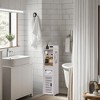 VECELO Bathroom Corner Shelf, Narrow Storage Cabinet with Toilet Paper Scroll & Magnetic Door for Small Space, White - 4 of 4