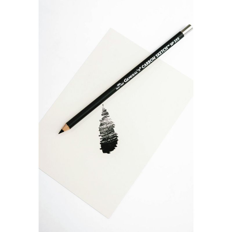 Generals Round Carbon Sketch Pencils, 4B Soft Tip, Black, Pack of 12, 3 of 5
