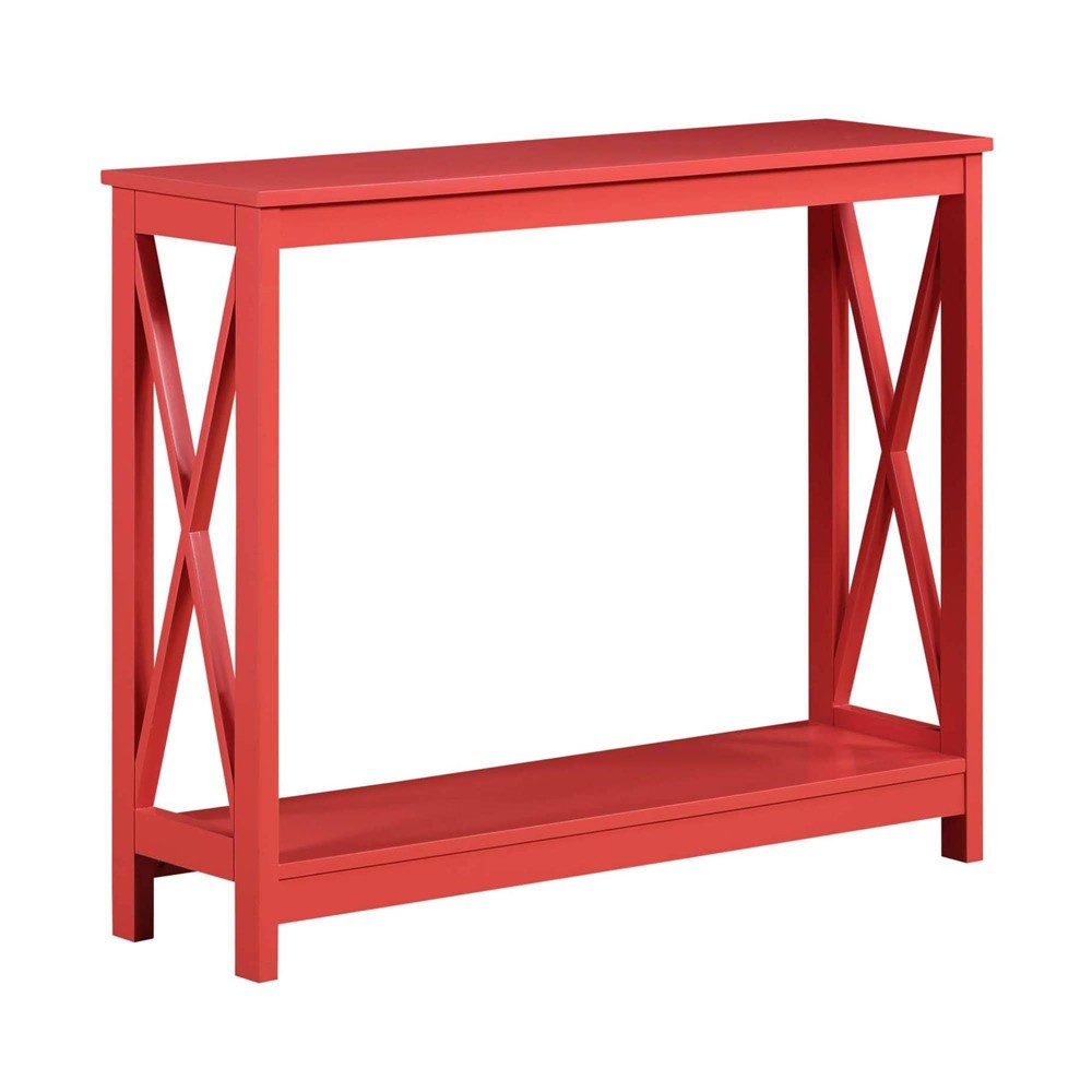 Breighton Home Oxford Console Table with Shelf in Coral