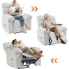 Recliner Rocking Chair with Massage and Heat, Wide Overstuffed Ergonomic Fabric Recliner with Breathable Upholstery, 2 Side Pockets & Remote Control - 3 of 4