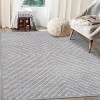 Modern Striped 5x7 Light Grey Washable Rug, Non-Slip Stain-Resistant Low Pile Carpet for Bedroom, Living Room, or Office Decor - 2 of 4