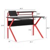 Rectangular Gaming Desk With Metal Frame Ergonomic Computer Desk With K-Shaped Leg Support For Gaming Room Bedroom Office - 2 of 4
