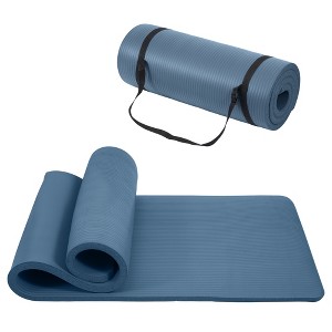 Gulches Yoga mat, one inch thickened high-density practice mat, tear-resistant practice yoga mat with straps, suitable for all kinds of yoga practice - 1 of 4