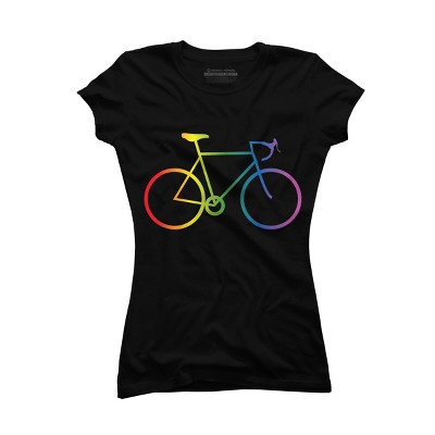 Adult Design By Humans Rainbow Bike Cyclist Pride By Bonganva T-Shirt