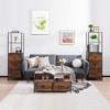 Tangkula 2PCS Industrial 3-tier Bookshelf 3 Drawers Dresser for Study Bedroom Living Room - 4 of 4