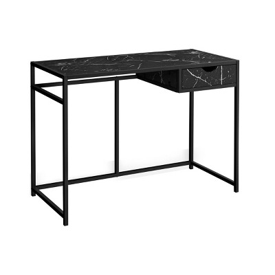 INFURNIC Desks 42"L Modern Computer Desk with Storage Drawer and Slender Metal Frame for Small Office, Black, 42.25"*20"*30"