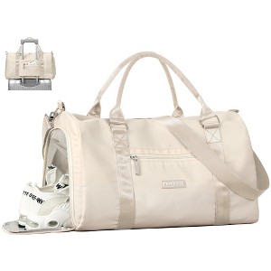 Womens Gym Tote Duffle Bag with Wet Pocket, Sports Duffel Overnight Weekender Hospital Workout Carry on Bag - 1 of 4
