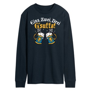 Men's - Instant Message - Eins Zwei Drei Gsuffa Oktoberfest Long Sleeve Graphic T-Shirt - 1 of 4