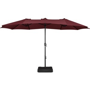 Yaheetech 15ft Twin Patio Parasol Outdoor Umbrella Market with Crank - 1 of 4