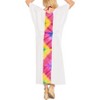 LA LEELA Women's House Daily Routine Evening Wear Vacation Holiday Casual Loungewear Plus Size Caftan Maxi Boho Nightwear for Women 2X-3X White, Solid - 3 of 4