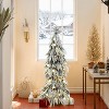 LuxenHome 4.5Ft Pre-Lit Snow Flocked Slender Fir Artificial Christmas Tree Green - 2 of 4