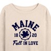 Women's - Instant Message - Maine 1820 Fall in Love Lightweight French Terry Wide Neck Long Sleeve Shirt - 2 of 4