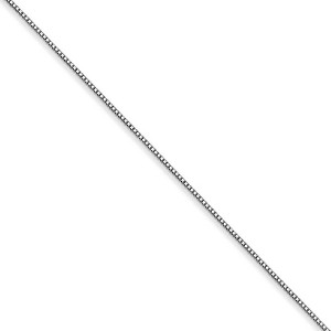 Black Bow Jewelry 0.5mm, 14k White Gold, Solid Box Chain Necklace - 1 of 4