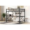 Okak Twin/Full Size Loft Bed with Desk & Shelves,Metal & MDF Bunk Beds with Study Station & Safety Rails,Modern High Loft Beds for Kids,Teens - 4 of 4